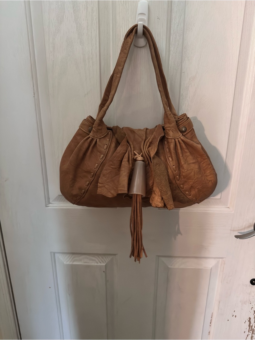 Vintage Viva Bags of California Soft Leather Hobo Shoulder Bag Made in USA